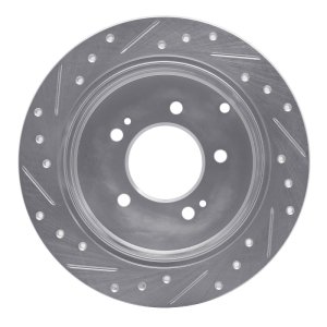 Hyundai Azera Brake Rotor (1) - Rear Right - R1 Concepts - Drilled & Slotted - Silver - `06-`09